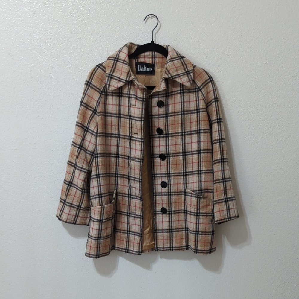 Vintage Dalton Plaid Button-Up Jacket Coat
